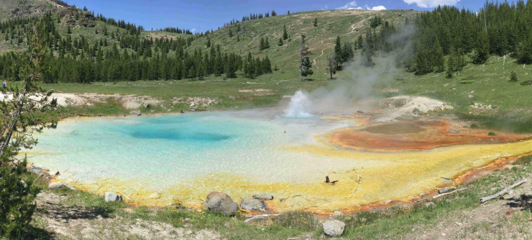 Imperial Geyser in Yellowstone backcountry 