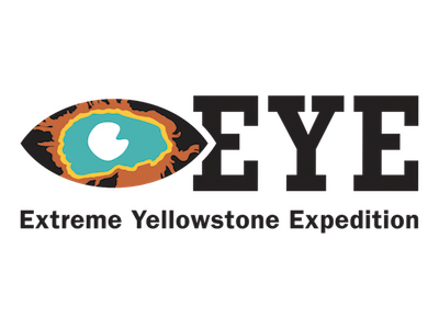 Image of Extreme Yellowstone Expedition logo. Image is of an eye and within the eye is a hot spring.