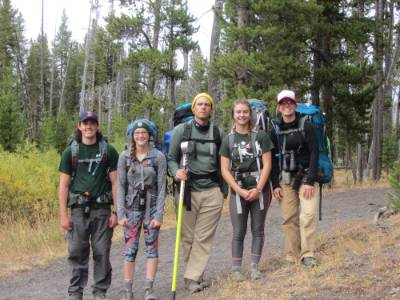 Image of Keck Grant funded honors class at Yellowstone National Park. 