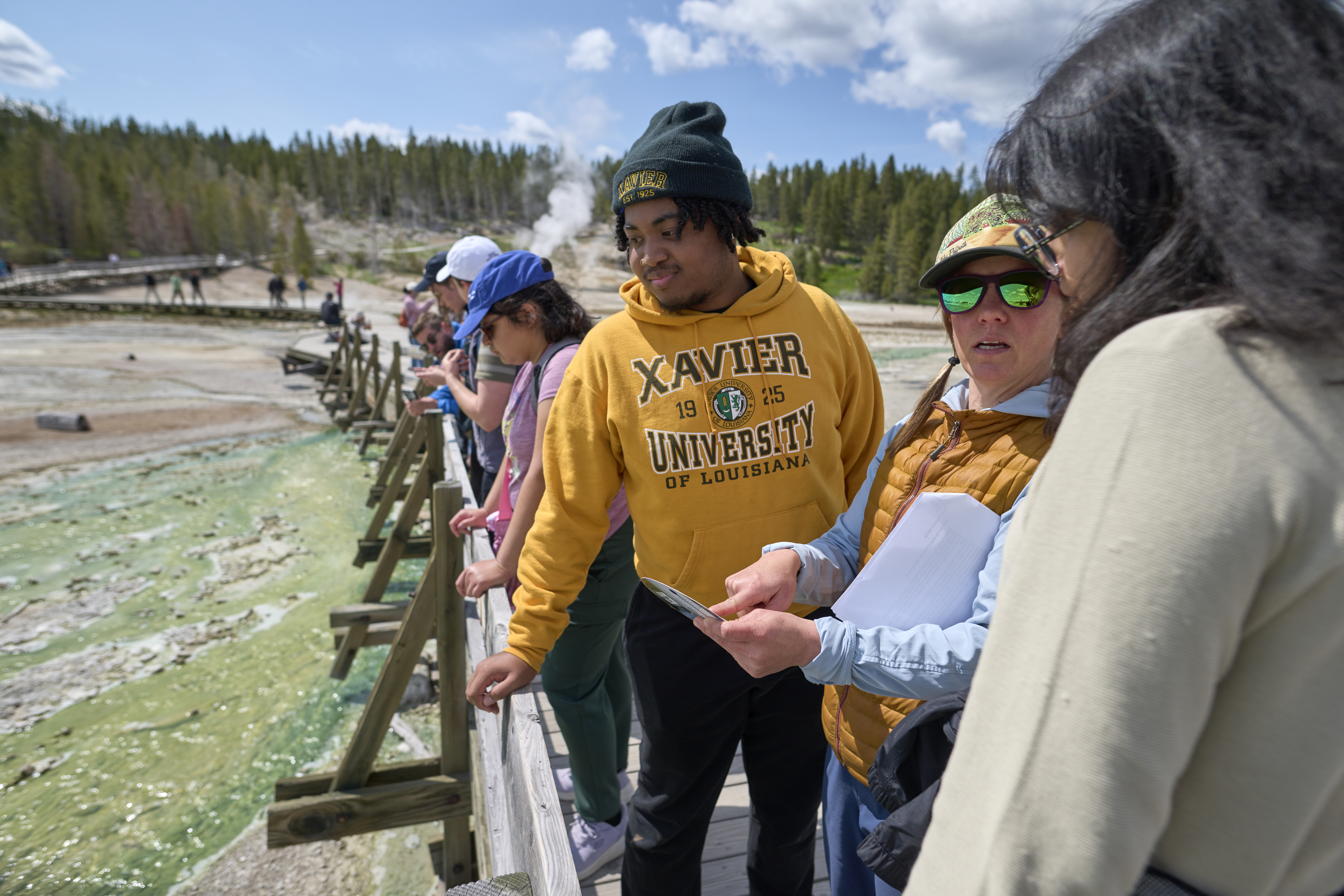 REU Students learning about Extreme Biofilms in Yellowstone National Park.  
