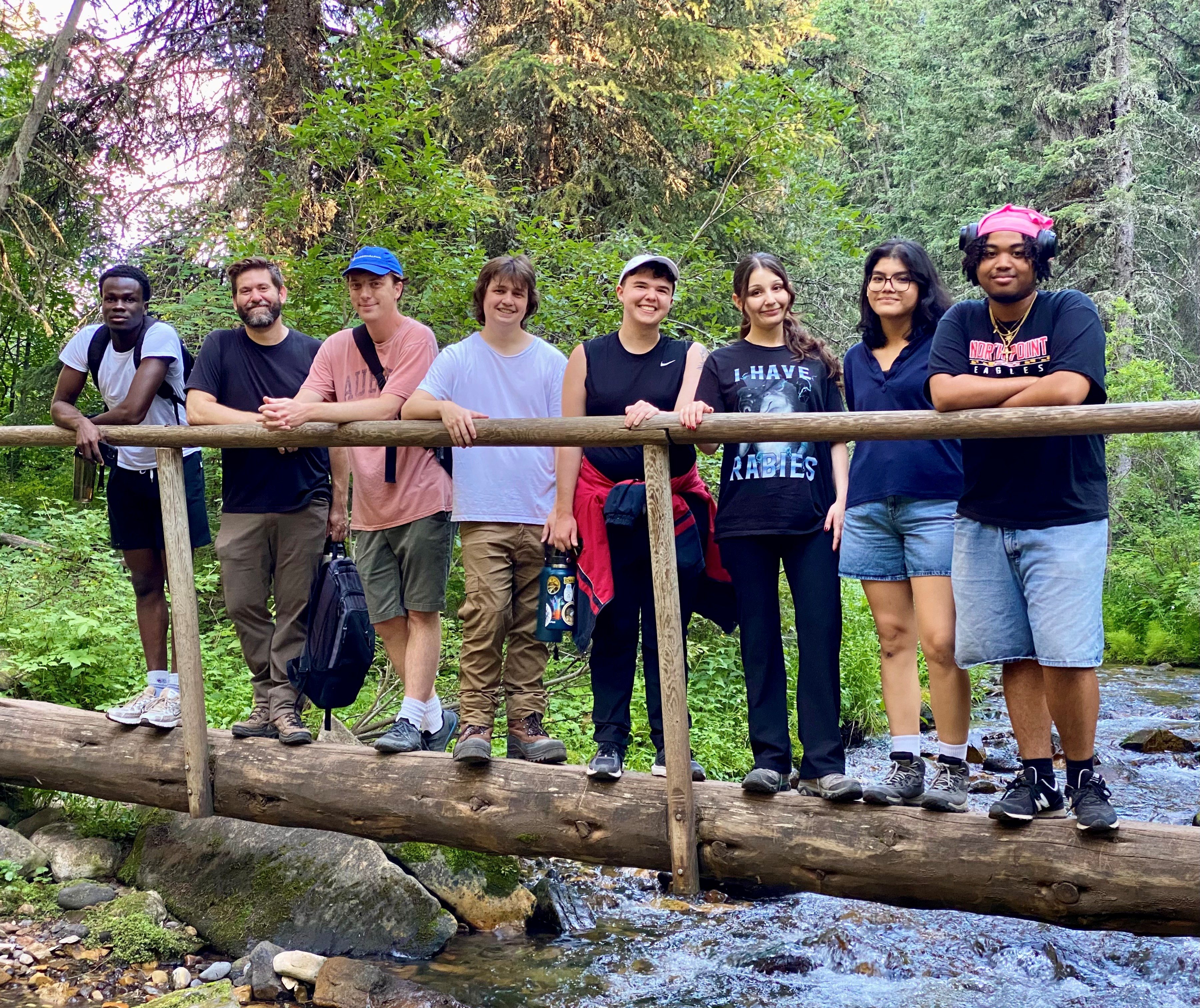 REU Students on an evening hike in the mountain of southwest Montana