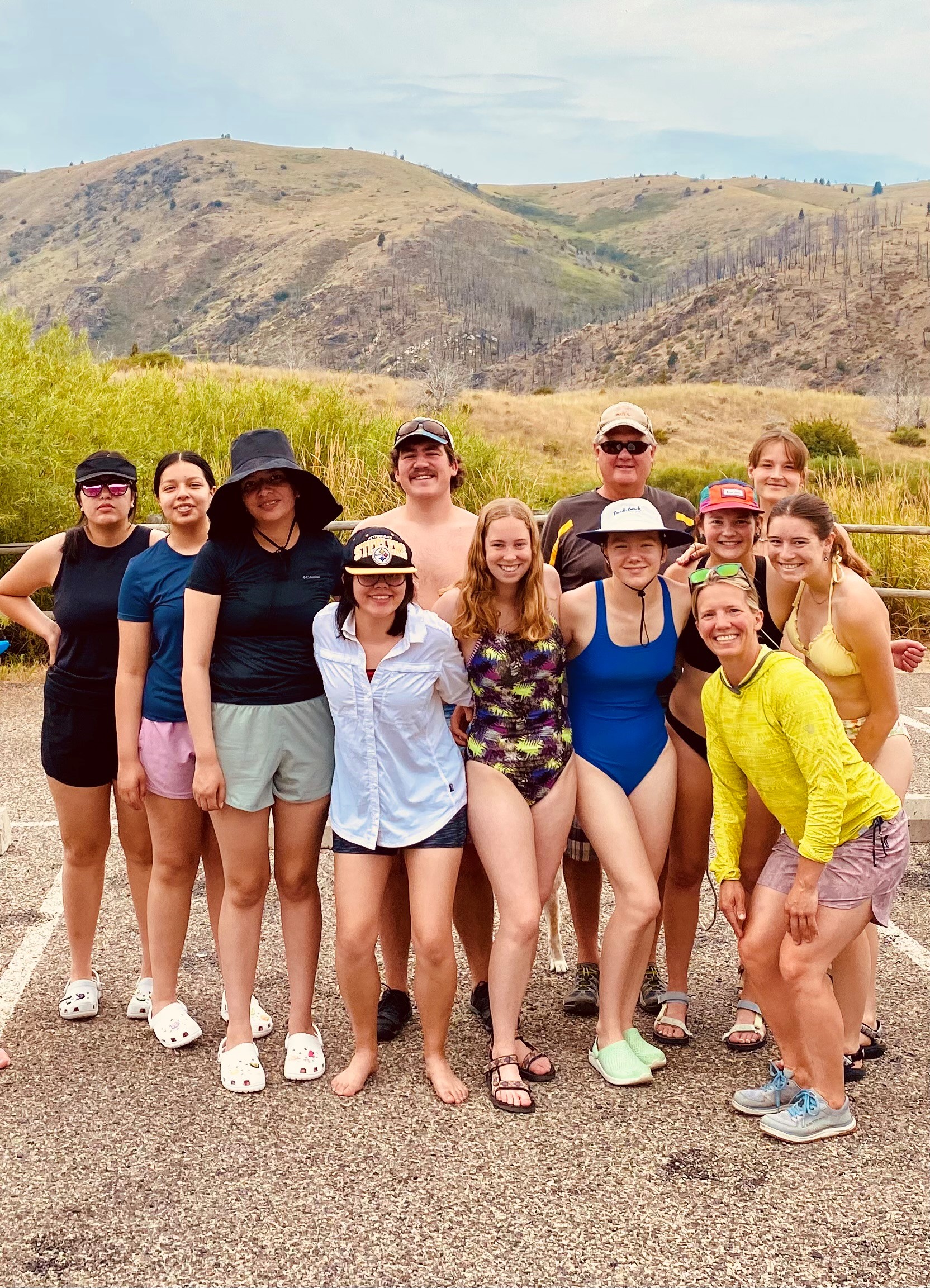 REU students enjoying an end-of-program tubing day on the Madison river. 